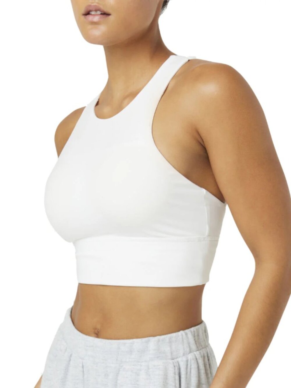 FILA Uplift High Neck Womens Sports Bra - White